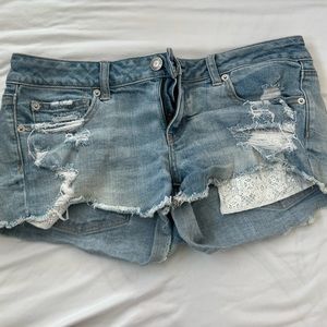 American eagle distressed denim jean shorts